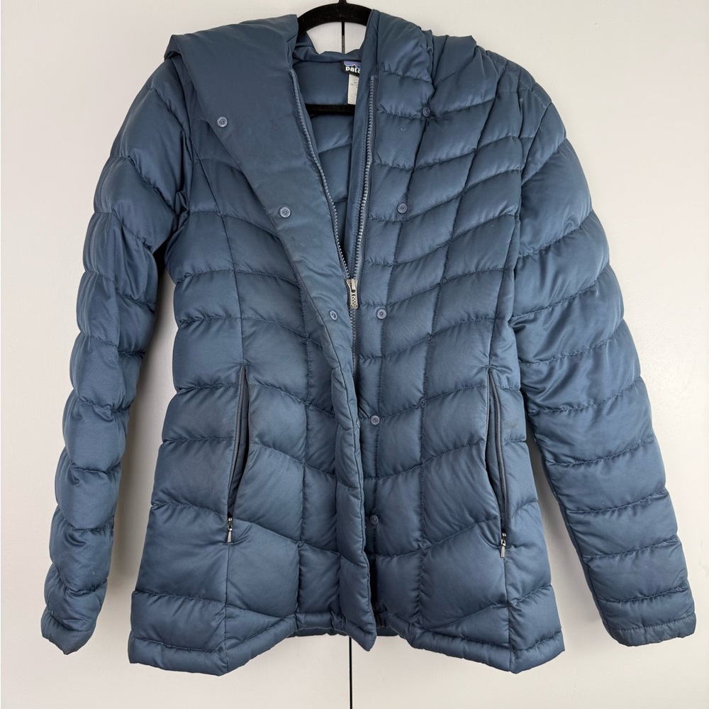 Patagonia Downtown Loft Down Jacket Blue Puffer Coat Small